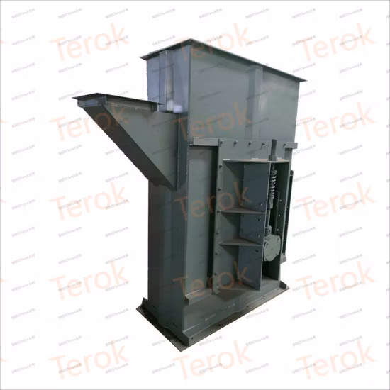 Trasportatore a catena portacavi ed elevatore a tazze per sistema di ingresso/uscita/retromarcia silo in acciaio